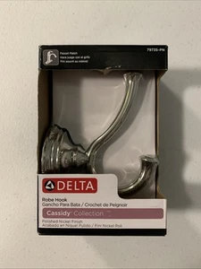 New Delta 79735-PN Cassidy Double Robe Hook, Polished Nickel - Picture 1 of 4