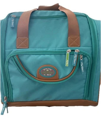 Сумка на колесиках чемодан Lily Bloom 15 дюймов бирюзовый цвет под сиденье ручная кладь - Изображение 1 из 4