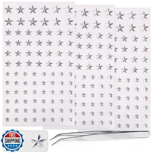 264Pcs Star Face Gems Eye Gems, Self-Adhesive Face Jewels Rhinestones 5/7/10 - Picture 1 of 5