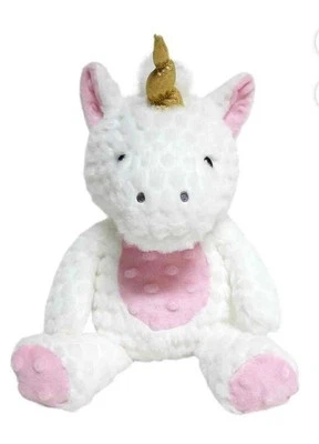 Spark Create Imagine 12" White Pink Unicorn Baby Girl's Rattle Crinkle Plush Toy - Imagem 1 de 3