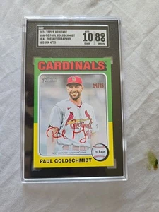 .2024 Topps Heritage Paul Goldschmidt Red Ink AUTO 04/75 - Picture 1 of 2
