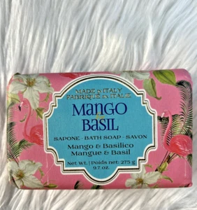 Fabrique En Italie Sapone Bath Soap Bar MANGO BASIL 10.5 Oz- Handmade Italy - Picture 1 of 2
