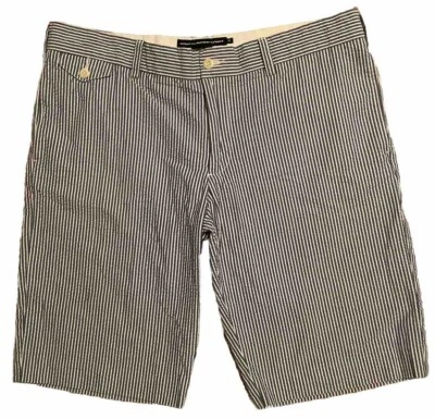 Pantalones Cortos Ralph Lauren Sport Seersucker Para Mujer Talla 10 Azul Blanco Rayas 5 Bolsillos Foto 1 de 4