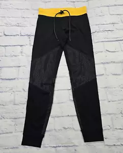 Victorias Secret PINK Yoga WOMENS S Campus Leggings Dog Black Yellow Drawstring - Picture 1 of 13