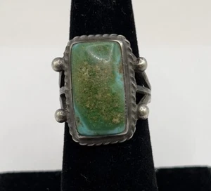 Sterling Silver Navajo Sonoran Turquoise Ring (6.50g)(7) - Picture 1 of 4