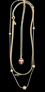 Vintage Necklace 3 Dainty Goldtone Avon & Unmarked Ladybug Butterfly #F-6 - Picture 1 of 4
