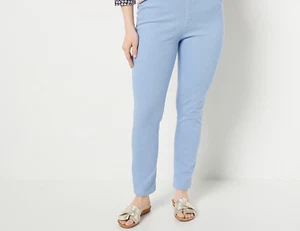 Isaac Mizrahi 4 petite Light denim 24/7 pull on stretch ankle jeans - Picture 1 of 2