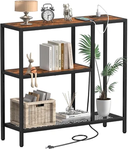 Console Table with Power Outlets, Entryway Table with Storage, Narrow Sofa Table - Picture 1 of 9