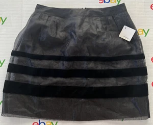 Halogen women’s Aline mini skirt mesh/velvet stripes size:8 MSRP $69 - Picture 1 of 7