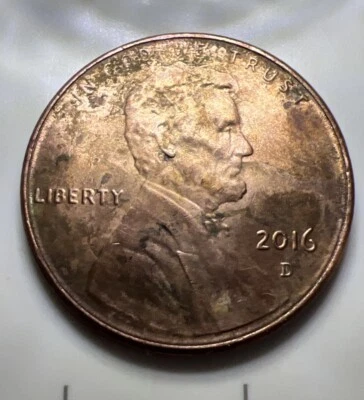 2016 D Penny Die Clash MAJOR Strike Thru Grease + Object DDO TONE! Mint Errors - Image 1 of 4