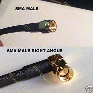 RG316 SMA MALE to SMA MALE ANGLE Coaxial RF Pigtail Cable from 2" up to 20' - Picture 1 of 1