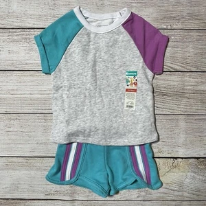 Garanimals Toddler Girl Outfit Size 2T NWT! Short Sleeve And Shorts. Colorful - Picture 1 of 9