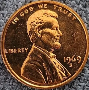 Proof 1969 S  Lincoln Memorial Penny DDO/DDR  HIGH GRADE UNCERTIFIED BU/BU RD. - Picture 1 of 8