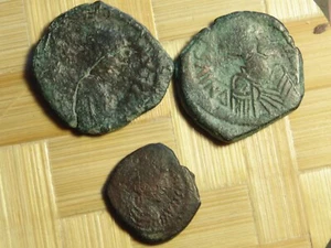 LOT OF 3,ANCIENT,Byzantine Coins,BRONZE, cleaned. - Picture 1 of 5