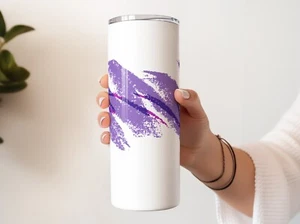 90's Paper Cup, Novelty Cup, 1990's Kid, Food Court Cup 20 oz SS Tumbler PURPLE - Picture 1 of 5