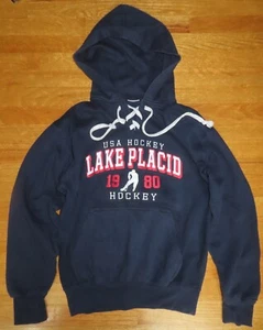 Vintage LAKE PLACID 1980 USA HOCKEY OLYMPIC Embroidered (SM) Hooded Sweatshirt - Picture 1 of 4