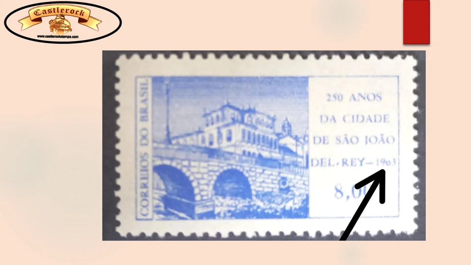 O) 1963 BRAZIL, ERROR, ARCHITECTURE, BRIDGE, SAO JOAO  DEL REI,  SCTO 970 8 cr, - Image 1 of 1