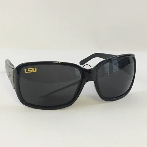 LSU Tigers Collegiate Engraved UV 400 Black Frame Sunglasses Cover