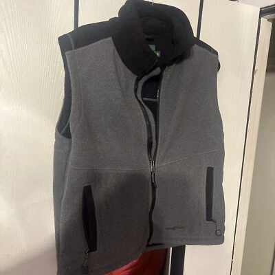 Cabelas Wind Shear Insulated Fleece Vest Gray Black Size Mens M Full Zip - Image 1 of 4