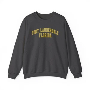 Fort Lauderdale Florida Sweatshirt Gifts Crew Neck Shirt Long Sleeve Men - Picture 1 of 3