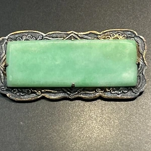 Real Stamped Chinese  Jade Brooch Pin - Picture 1 of 5