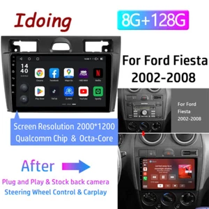 Radio estéreo navegación GPS Android 12 9" para Ford Fiesta MK5 Mk VI 2002-2008 - Imagen 1 de 18