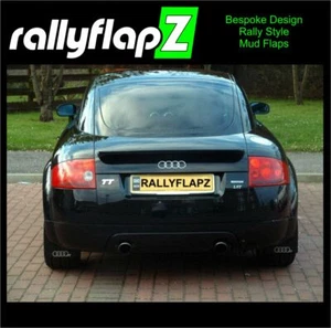 rallyflapZ Qty4 Audi TT Mk1 Mud Flaps & Fixings Kit Black 3.2mm PVC Rings-Silv - Picture 1 of 1