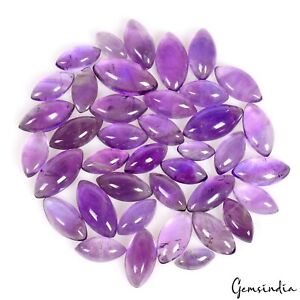 95.20 Cts/39 Pcs Natural Untreated Purple Amethyst Marquise Cab Loose Gems Lot