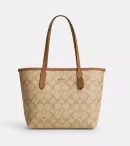 Authentic New Coach Outlet Mini City Tote In Signature Canvas - Picture 1 of 18