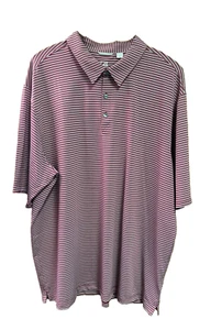 Cutter & Buck CBDryTec 50UPF 4XT/4TGL Red,White ,Gray& Burgundy Striped Shirt - Picture 1 of 3