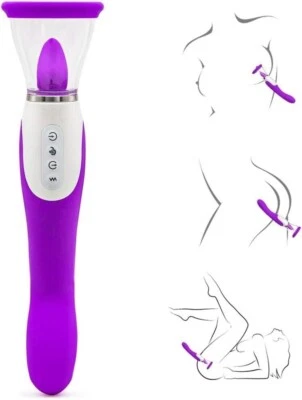 Clitoral 3 in 1 Sucking Licking Sex Toy G spot Vibrator Intelligent Heating Dild - Image 1 of 4