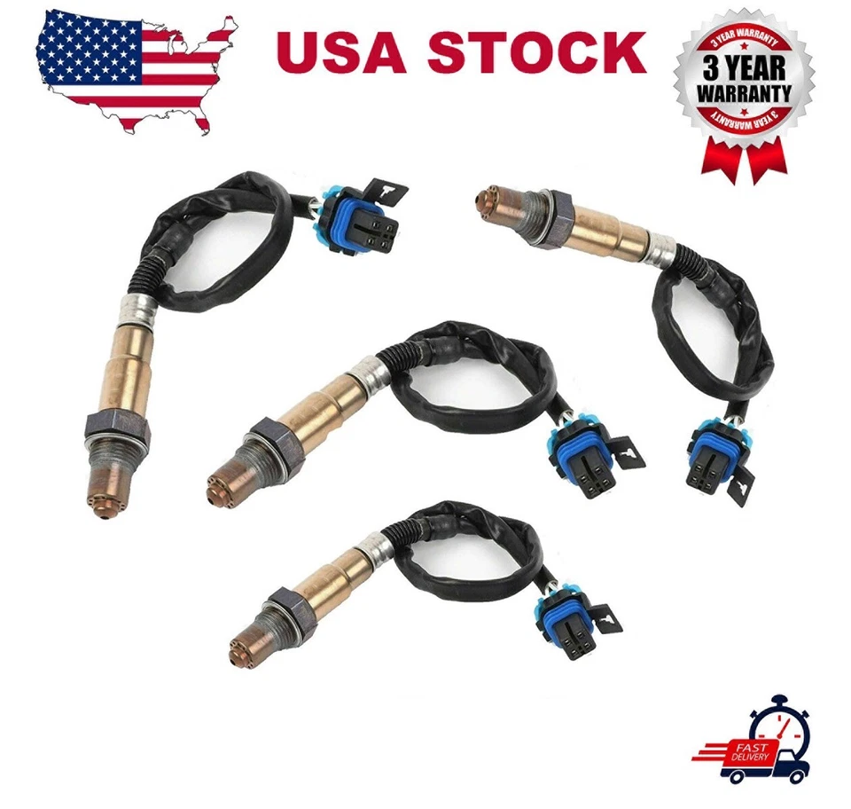 Conjunto de 4 sensores de oxigênio O2 para CADILLAC XTS 3.6L V6 2013 2014 2015 2016 2017 2018 - Imagem 1 de 4