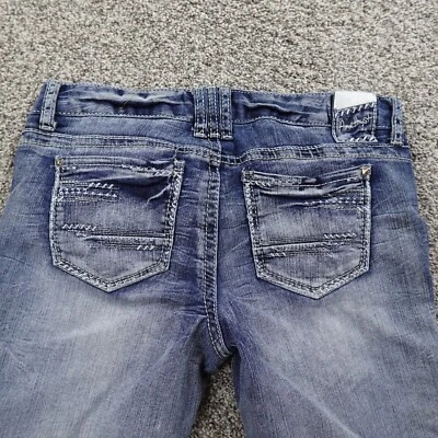 Amethyst Jeans Womens 9 Dark Blue Denim Low Rise Capri Crop Stretch Faded Y2K - Image 1 of 4