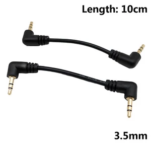10pcs Short 3.5mm 1/8" Male Right Angle To Male Right Stereo Car AUX Audio Cable - Picture 1 of 10