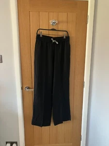 BNWT Massimo Dutti Black Silk Blend Loose Fit Trousers Size 10/38 - Picture 1 of 2