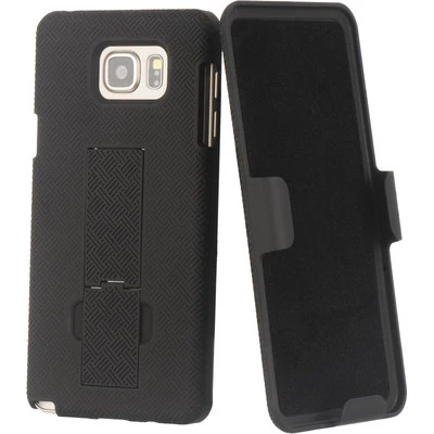 For Samsung Galaxy Note 5 - HARD HOLSTER KICKSTAND CASE COVER w BELT CLIP BLACK - Image 1 of 4