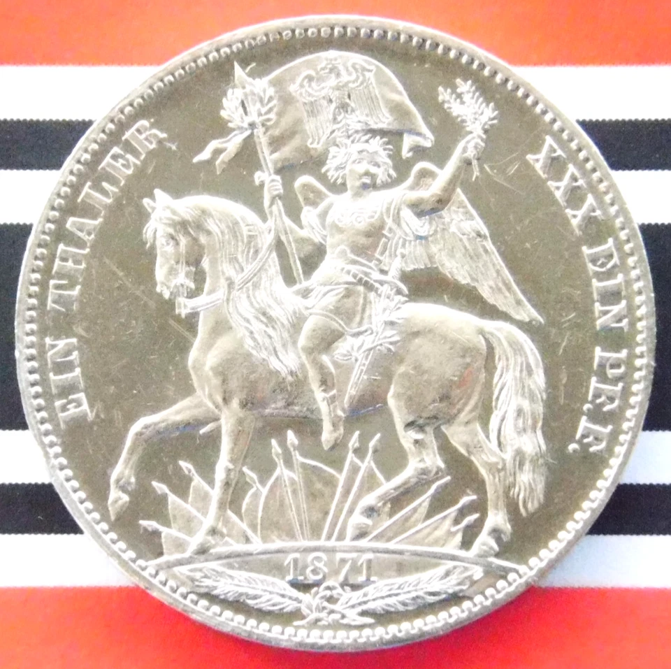 THALER 1871 B SAXONY ALBERTINE Johann Victory over France Silver GERMAN Coin UNC - Image 1 of 4