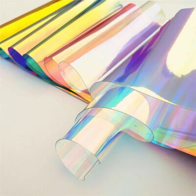 Transparent PVC Vinyl Fabric Holographic Iridescent BOW Earring Making DIY ROLL - Image 1 of 4