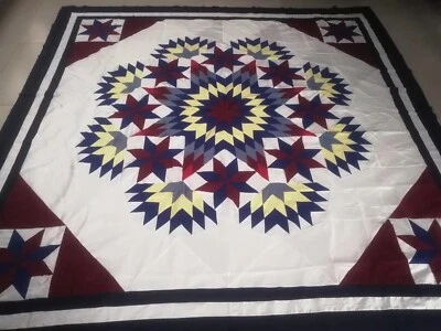 Holiday Sale Queen  Size machine pieced patchwork quilt top #153 - Image 1 of 4