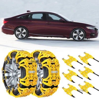 Cadenas de neumáticos de nieve antideslizantes de emergencia de barro de invierno para rueda de coche para Honda Accord 6 piezas Foto 1 de 4