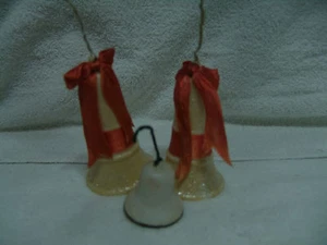 VINTAGE MICA BLOW MOLD BELLS CHRISTMAS ORNAMENTS SPARKLE 4 INCHES TALL - Picture 1 of 2