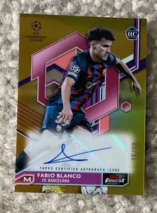 2023 Topps Finest Fabio Blanco Gold Rc Auto /50! - Picture 1 of 2