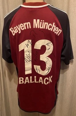 FC Bayern München Adidas Heim Trikot 2002/03 + Nr.13 Ballack + Signiert Gr.M- L - Bild 1 von 4
