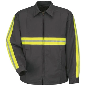 Red Kap Men's Enhanced Visibility Perma-Lined Panel Jacket - Picture 1 of 8