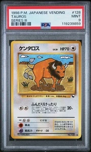 1998 POKEMON JAPANESE VENDING Series 3 - TAUROS #128 PSA 9 - Picture 1 of 2