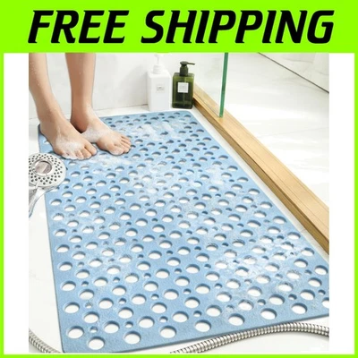 Large Blue Anti-Slip Shower Mat with Suction Cups - Comfort & Safety Combined - Image 1 of 4