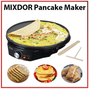 Mixdor Pancake Maker Flat Heat Surface Omelette Pan Non-Stick Coated Cook Plate - Picture 1 of 24