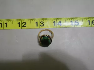Antique Clark Coombs 10k Gold Filled Ring with Aventurine Stone 1934-1950 Era - Picture 1 of 8