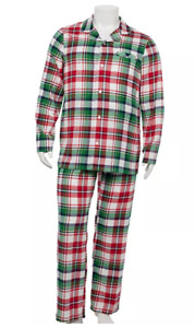 Men Flannel Pajama Set 3XB Big & Tall Cotton Elastic Waist Christmas Plaid