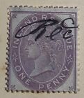 Gb  Queen Victoria  1875  One Penny Postage  Inland Revenue Purple Stamp